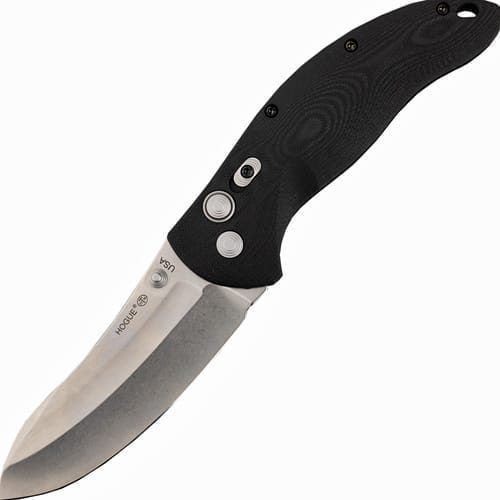 Складной нож Hogue Elishewitz EX-04, клинок Stonewash, сталь 154CM, рукоять черный G10