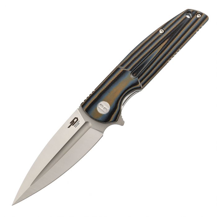 Складной нож Bestech Fin Blue/Brown, сталь 14C28N, G10