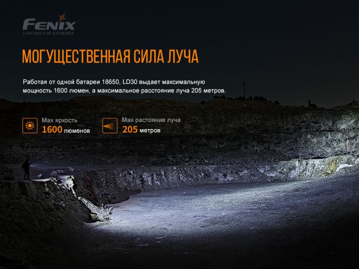 Фонарь Fenix LD30 с аккумулятором (ARB-L18-3500U)